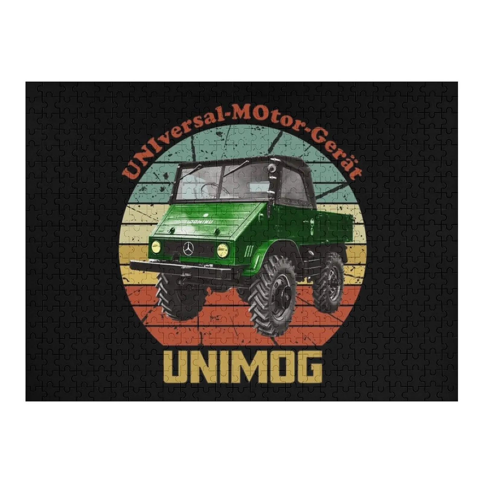 

Old Unimog Retro (on black) Jigsaw Puzzle Custom Custom Child Gift Custom Kids Toy Customizable Child Gift Puzzle