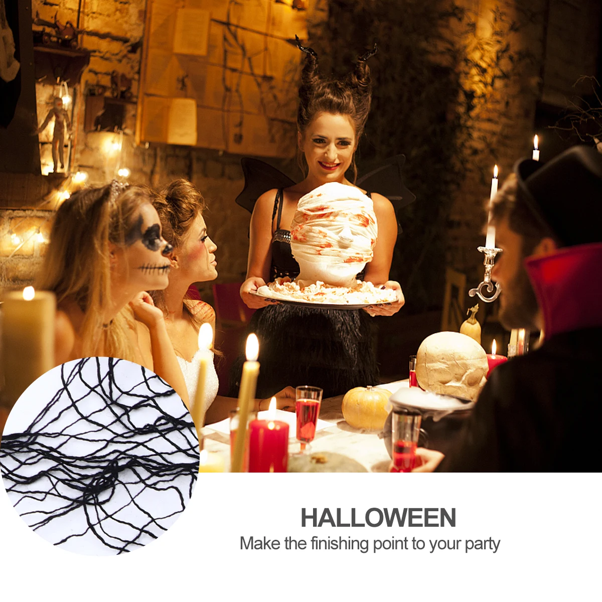 

5pcs Halloween Gauze Fabric Scary Creepy Cloth Tablecloth Party Supplies Haunted House Decor Layout Props Garden Decoration