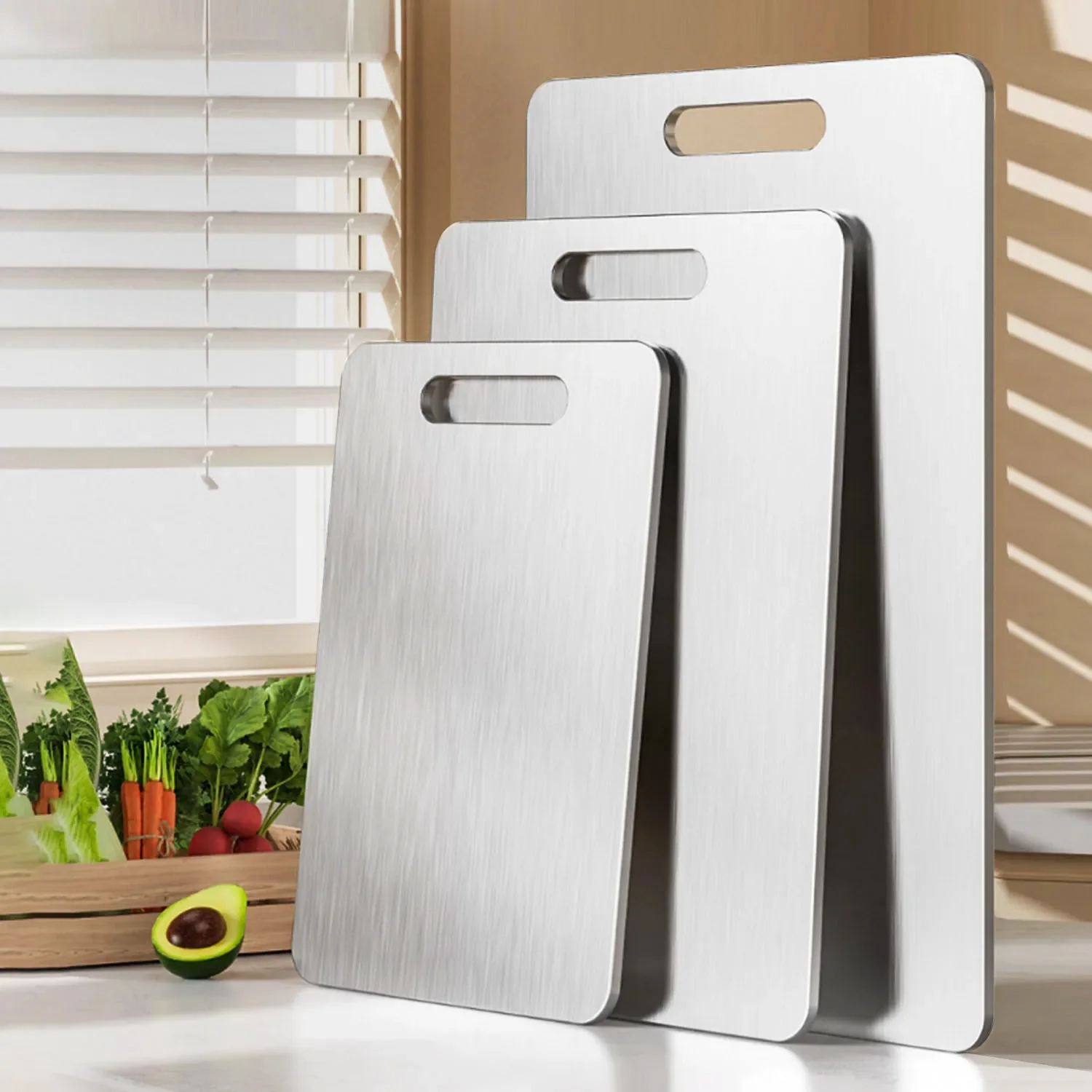1/1.2/1.5/2mm Thick Pure Titanium Chopping Board For Camping,Antibacterial,Anti-mold,Kitchenware,Double-sidede Cutting Board