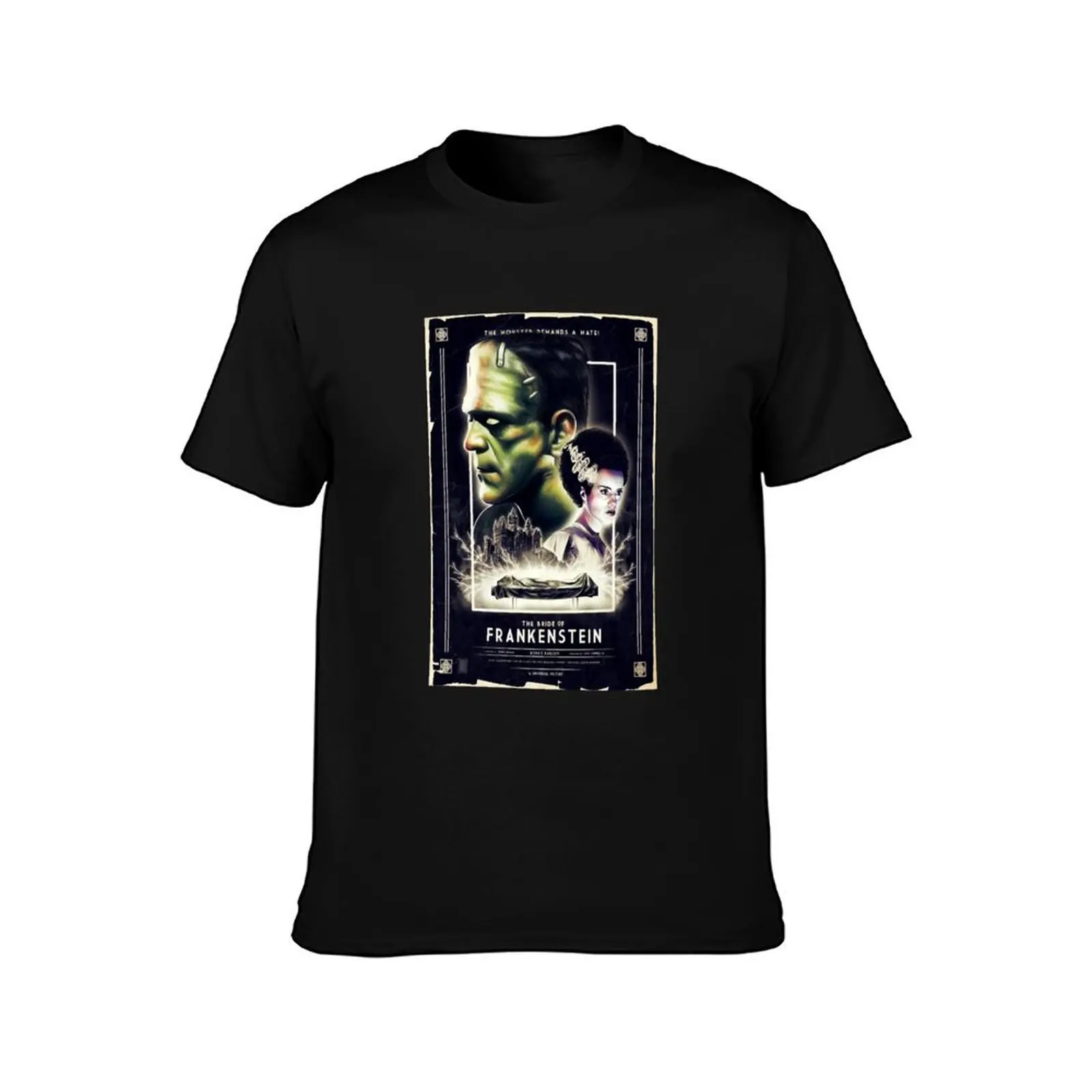 frankenstein and his bride T-Shirt Lightweight Basic Short Sleeve Shirt T-Shirt