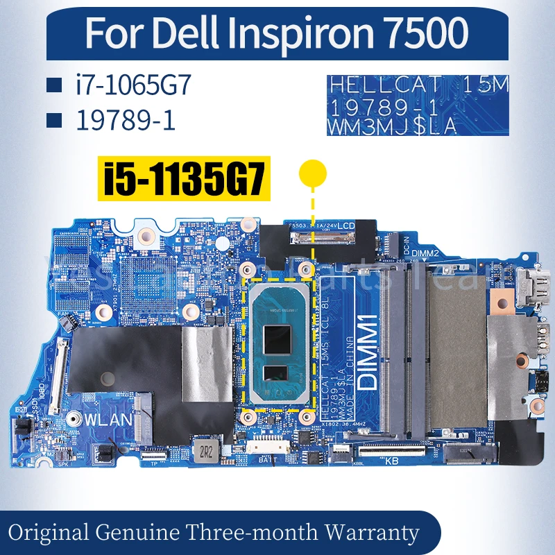 

For Dell Inspiron 7500 Laptop Mainboard 19789-1 0DG9M2 i7-1065G7 Notebook Motherboard