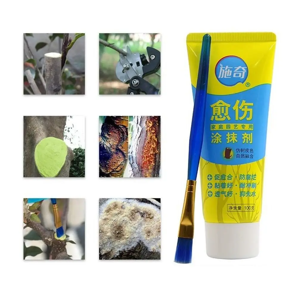 With Brush Bonsai Cut Tree Wound Smear Agent Pruning Compound Sealer Plant Restoring Regrowth Sealant Tree Wound Cut Paste