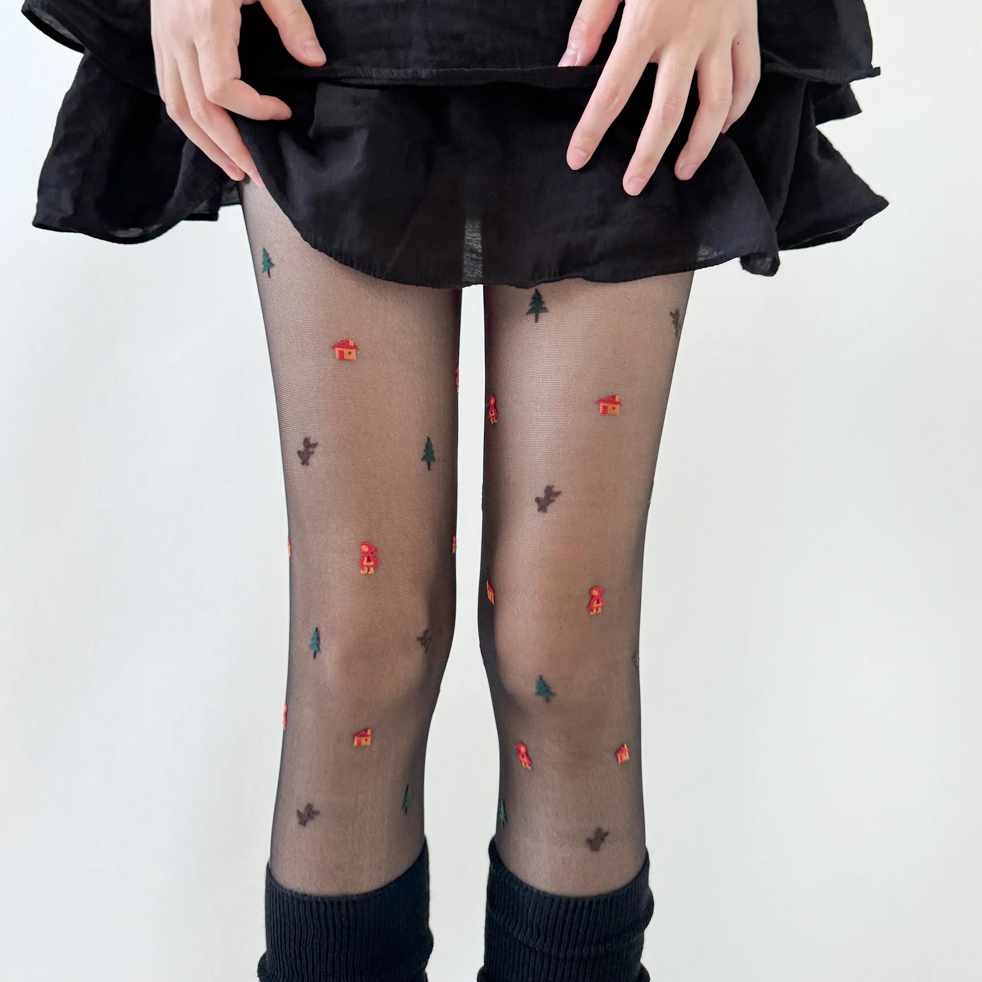 

Playful Little Cartoon Toys Jacquard Ladies Pantyhose Thin Lolita Lovely Christmas Elements Hosiery Tights