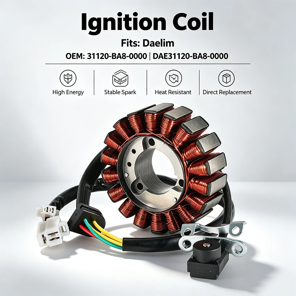 Motorcycle Ignition Generator Stator Coil For Daelim S1 125 VJF125 (Roadwin R) OEM:31120-BA8-0000 DAE31120-BA8-0000  2008-2017