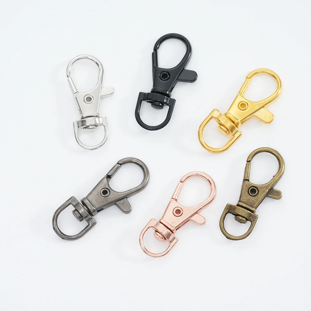 5pcs Swivel Lobster Clasp Hooks Split Key Ring Connector Carabiner for DIY Keychain Jewelry Making Findings Accessories