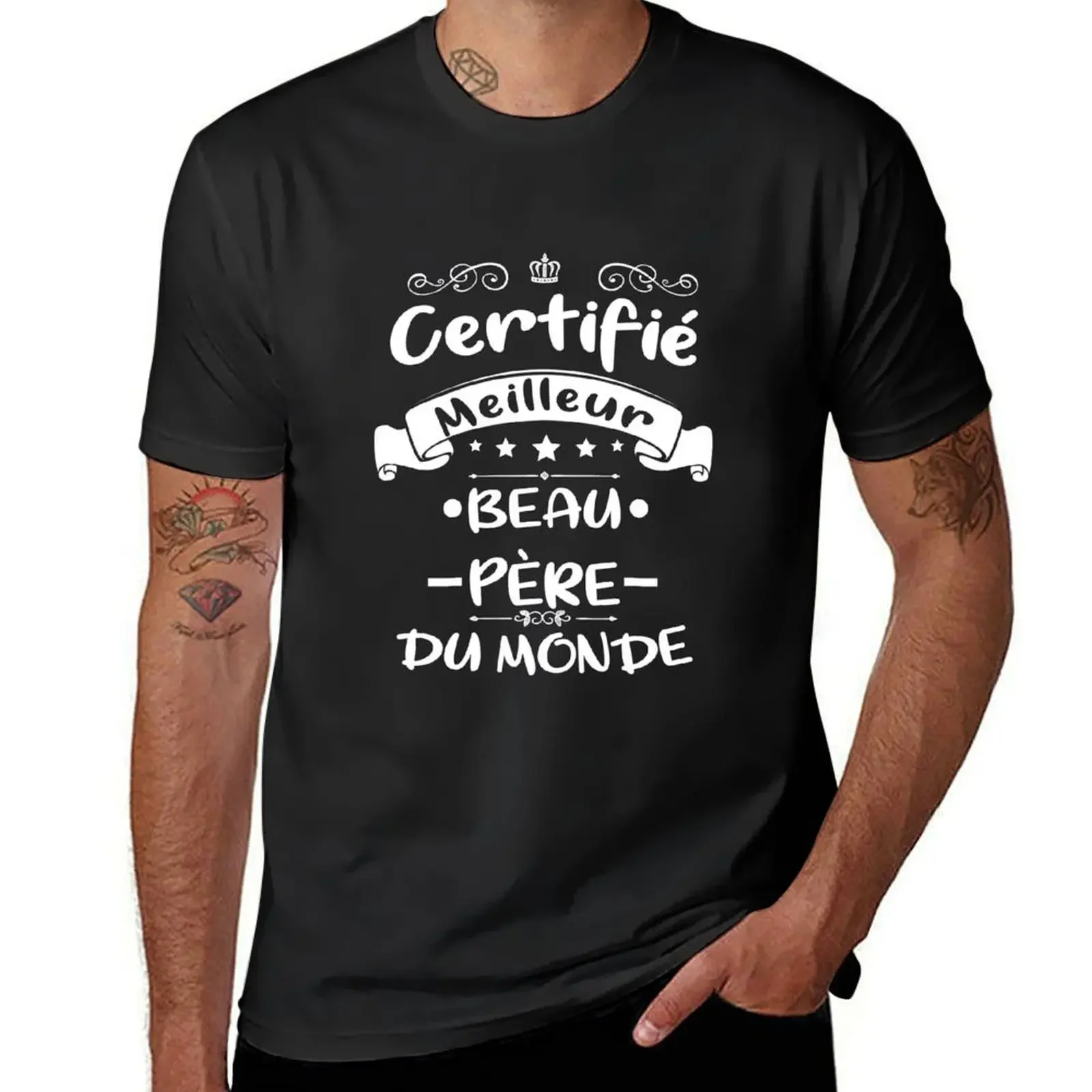 Certifié Meilleur Beau Pe?re Du Monde Cadeau Pour Papa Fete Des Peres T-Shirt customs mens graphic t-shirts pack