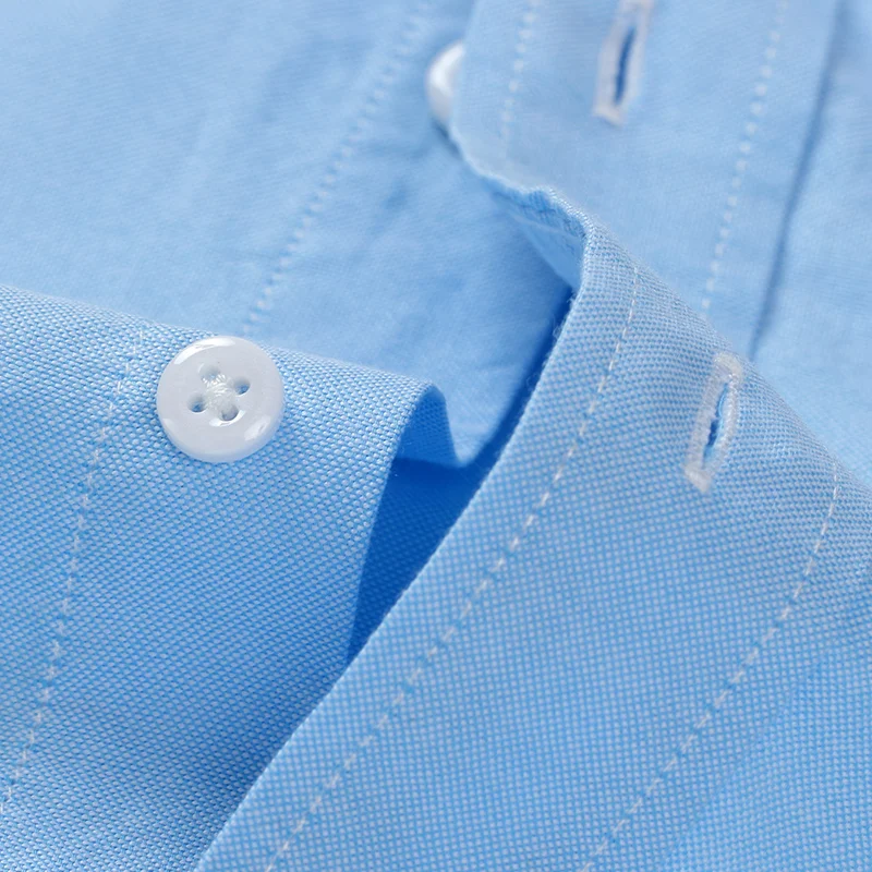 100% Cotton Oxford Short Sleeve Dress Shirt Men's Summer Fashion Stripe Plaid Shirt Men Short Sleeve Business Formal Social