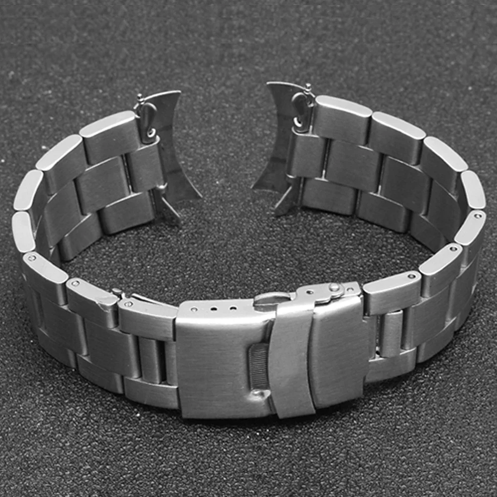 20mm 22mm Solid Stainless Steel Strap for Seiko SKX007 SKX009 Jubilee Men Metal Curved End Diving Watch Band Bracelet for Casio