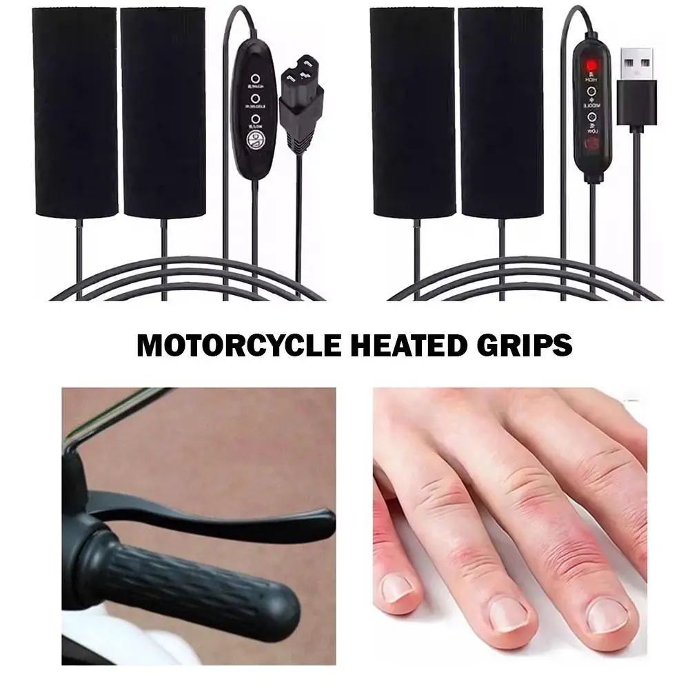 Motorcycle Heated Grips USB Powered 3-Gear Temperature Control Quick Heating Non-Destructive Installation Handlebar Warmers - Image 6
