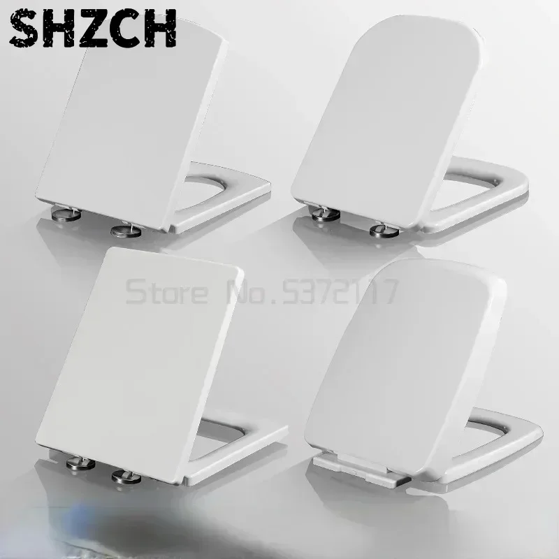 PP Square Shape Toilet Seat Lid Quick Release Soft Close Toilet Lid Length 430mm to 455mm 355mm to 365mm GBP17291PF