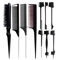 3pcs/lot Hair Styling Comb Set Double Sided Edge Control Teasing Brush Barber Shop Partition Combs Hair Braiding Styling Tools