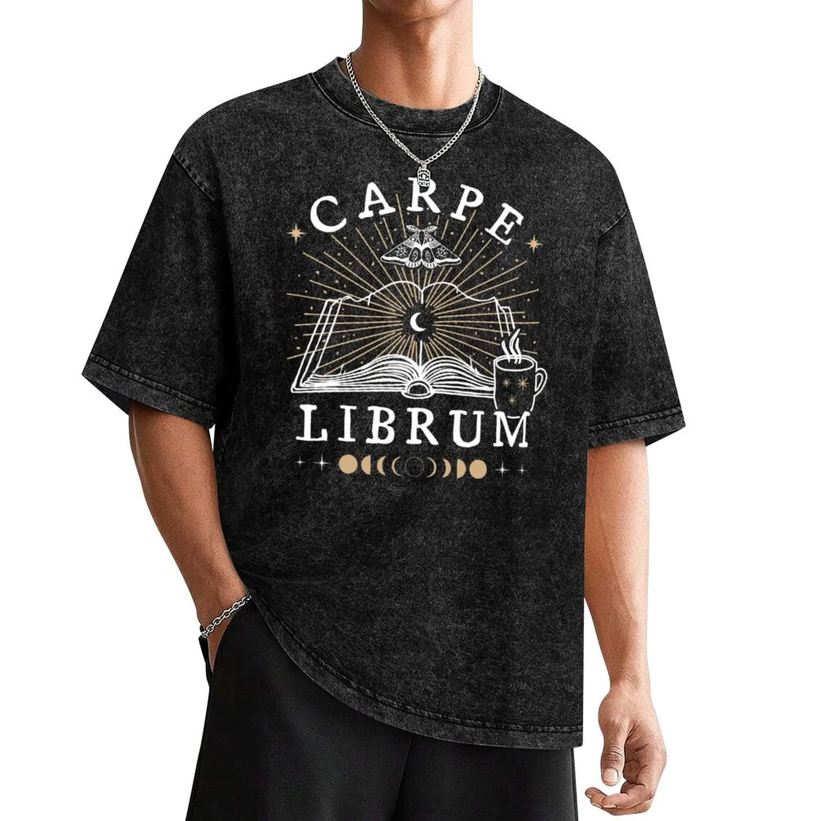 Carpe Librum Dark Academia Aesthetic Book Lover Witchy Goth - Latin Quote - Seize the Book - Magical Bookworm Gift T-Shirt