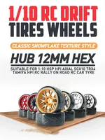 for 1:10 HSP HPI Axial Scx10 Trx4 Tamiya  Rally On Road  Car Tyre 4Pcs 1/10 RC Drift Tires Wheels hub 12mm Hex