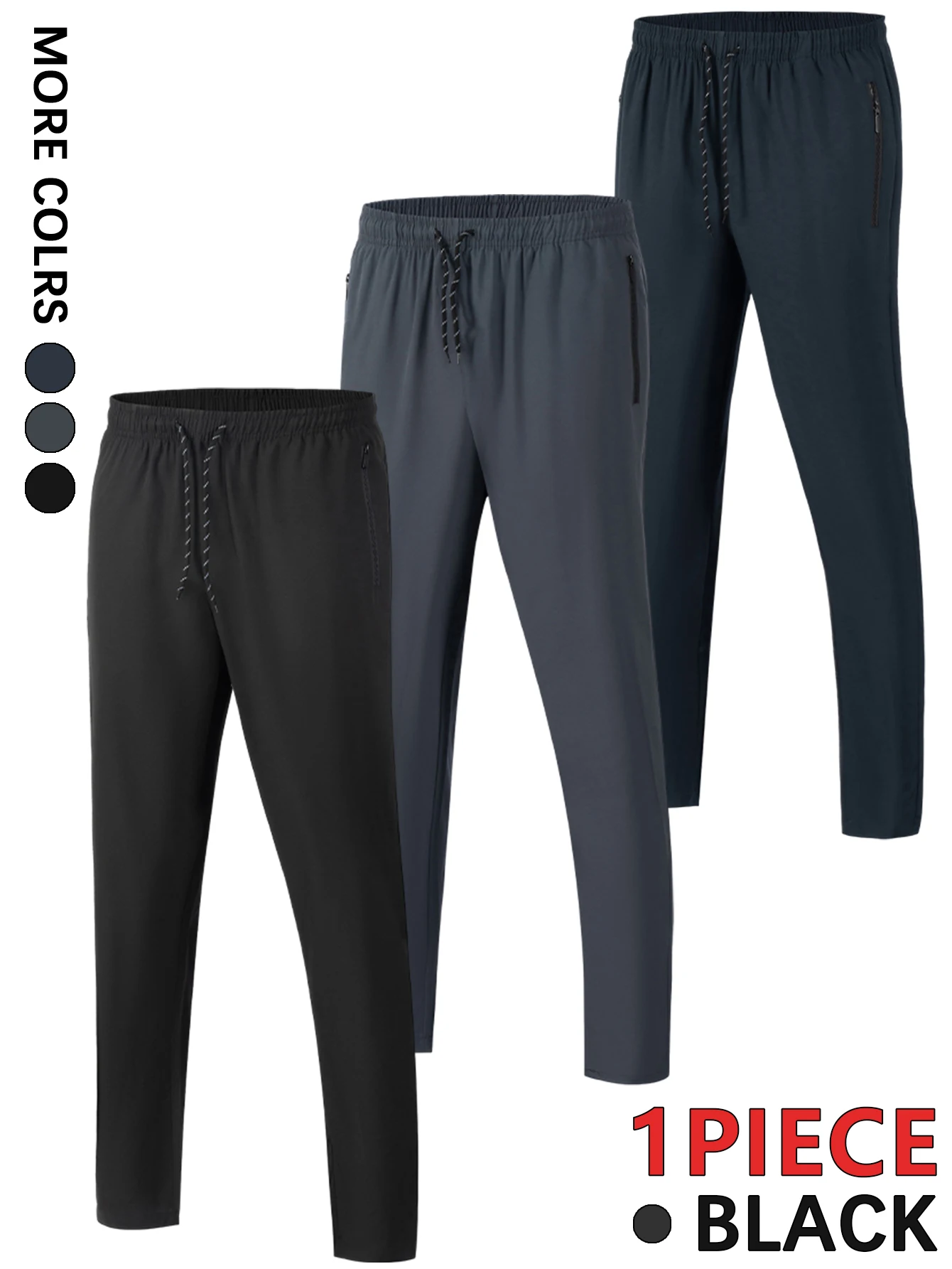 Summer Men's Regular Plain Sports and Leisure Straight Pants Single Pack, Light and Breathable, Comfortable Fabric, Suitable for Home Leisure, Sports, Running Exercise, Daily Work Clothing