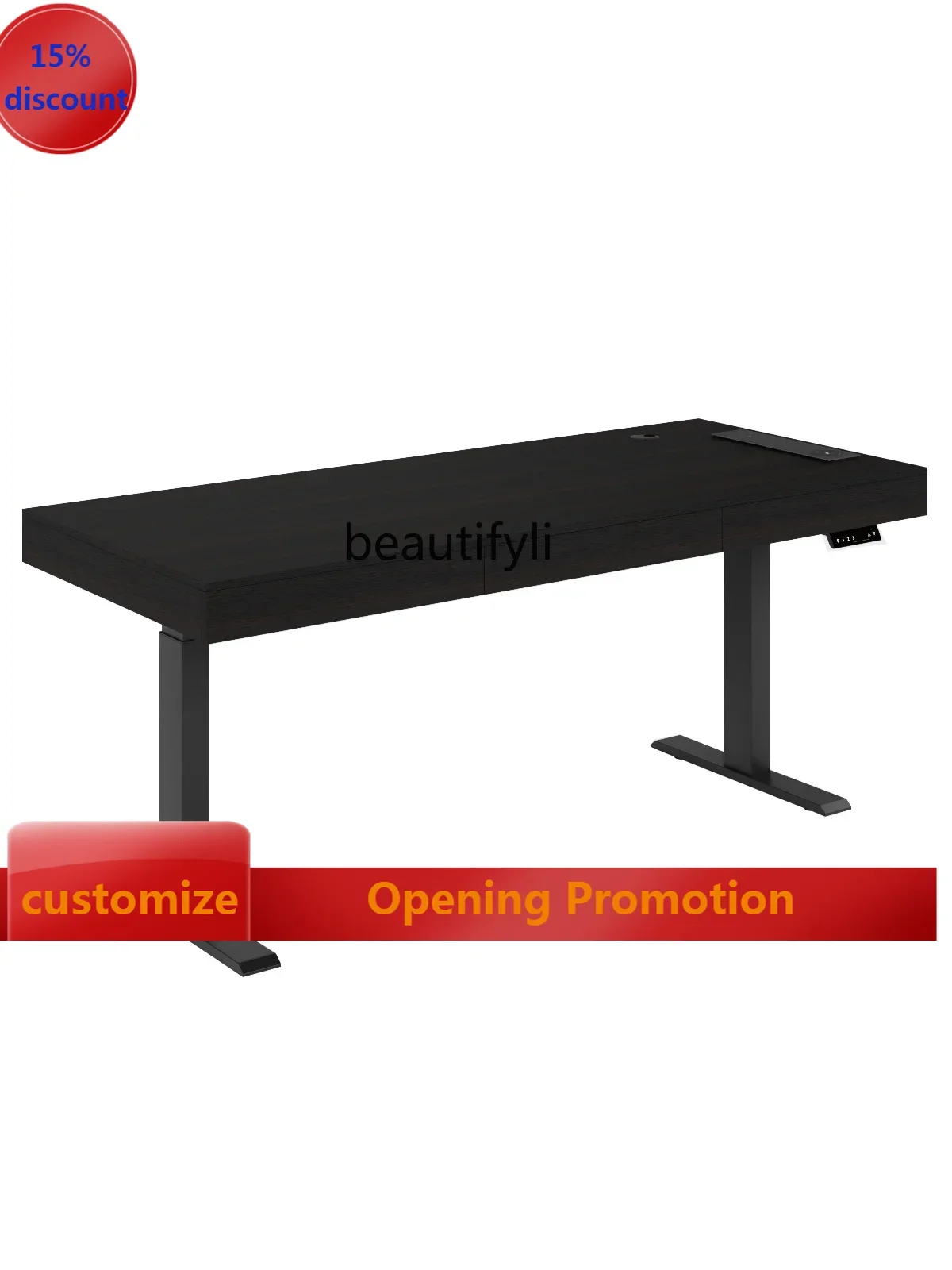 

Multifunctional electric lifting desk light luxury modern, home computer desk solid wood, living room large desk G1218