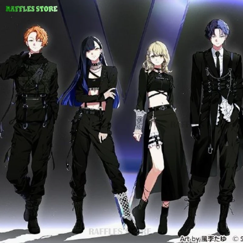 Project Sekai VBS Shinonome Akito Cosplay Shiraishi An Aoyagi Toya Cosplay Azusawa Kohane Cosplay Costume Suit All Black Suit