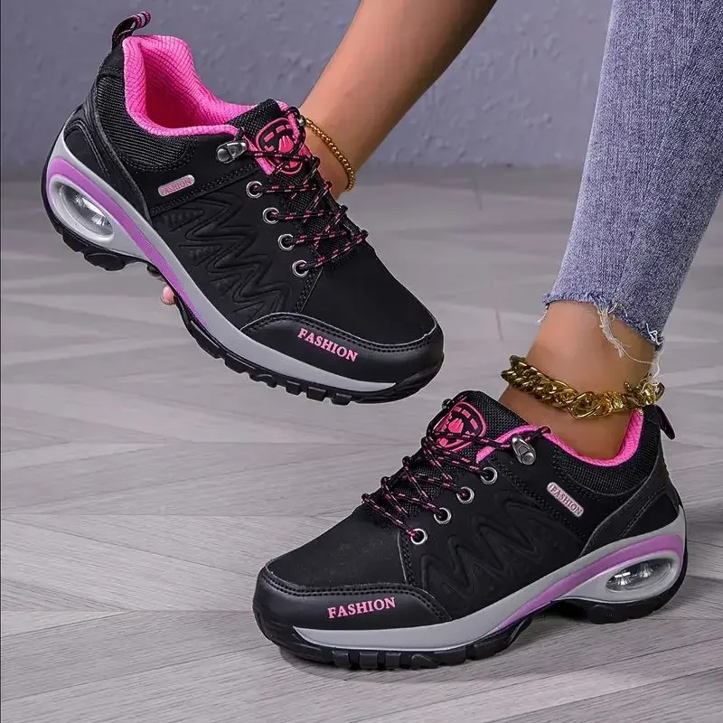 New Running Shoes for Women Breathable Sports Shoes Summer Lightweight Mesh Cushion Outdoor Lace Up Anti Slip Training Shoes