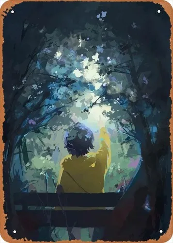 Póster de anime Wonder Egg Priority, figura de metal, cartel decorativo para pared