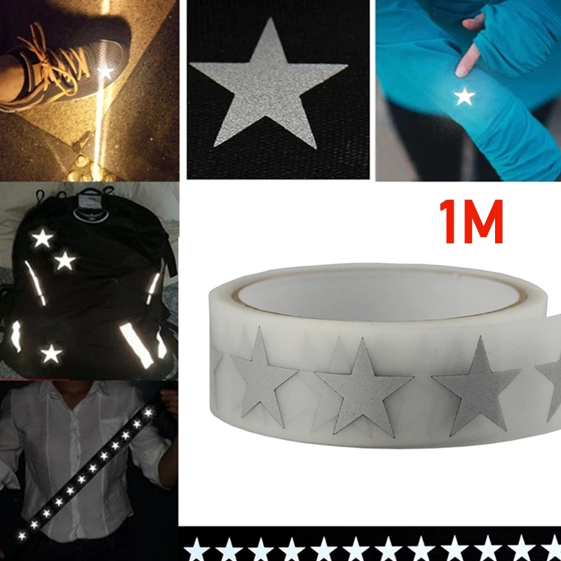 1 متر بأمان الفضة عاكس الفينيل HTV نقل الحرارة الفينيل فيلم لتقوم بها بنفسك الشريط الحديد على النسيج الملابس نجمة