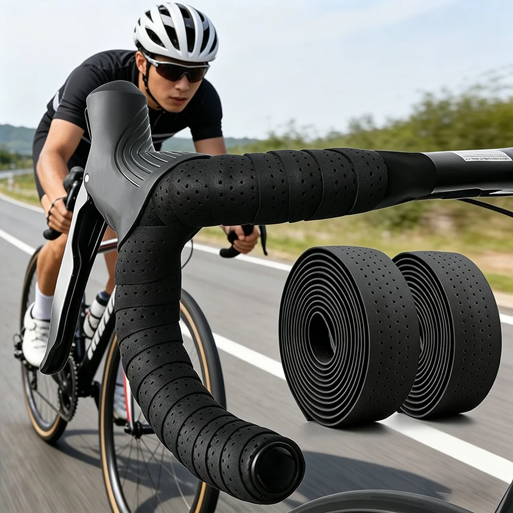 AliExpress NONE New Bicycle Handlebar Tape Road Bike Handle Bar Tapes Anti-slip PU EVA Breathable Cycling Damping Anti-Vibration Straps