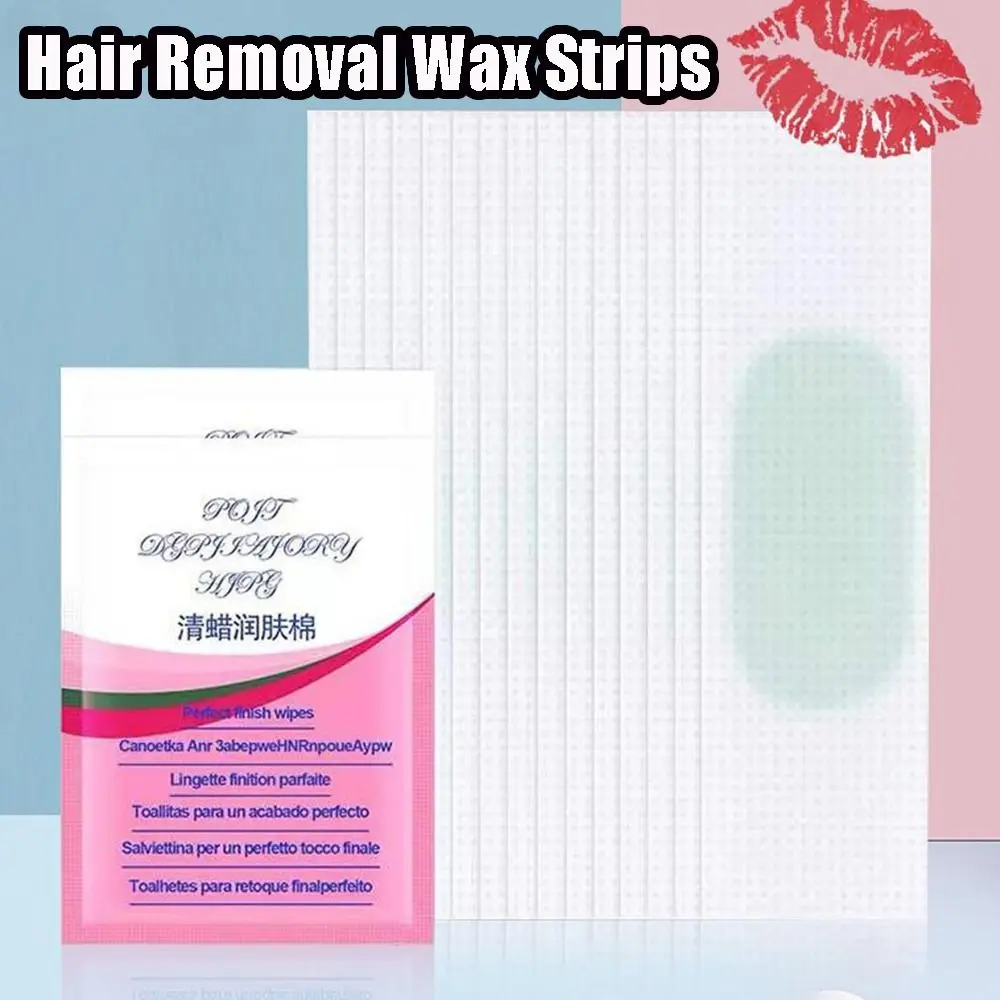 

Convenient Hair Removal Wax Strips Facial Hair Removal Safe Hair Removal Patches Wax Strip Painless Waxing Wipe Sticker