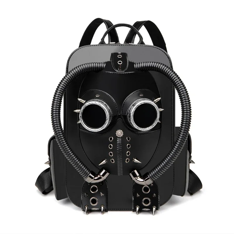 

Dark backpack Halloween skull head rivet design niche gothic style