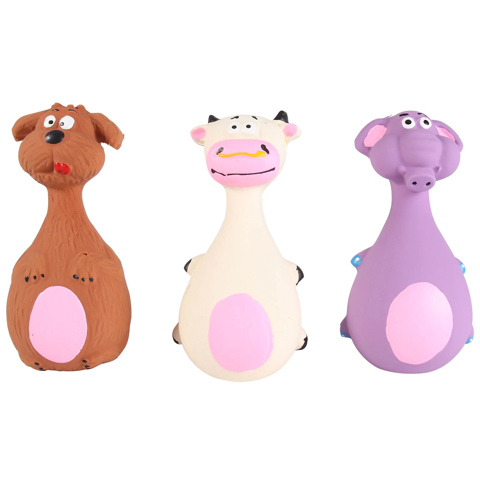 

3 Pcs Pet Teething Toys Sound Vocalize Interactive Educational Emulsion Dog Chewing Puppy