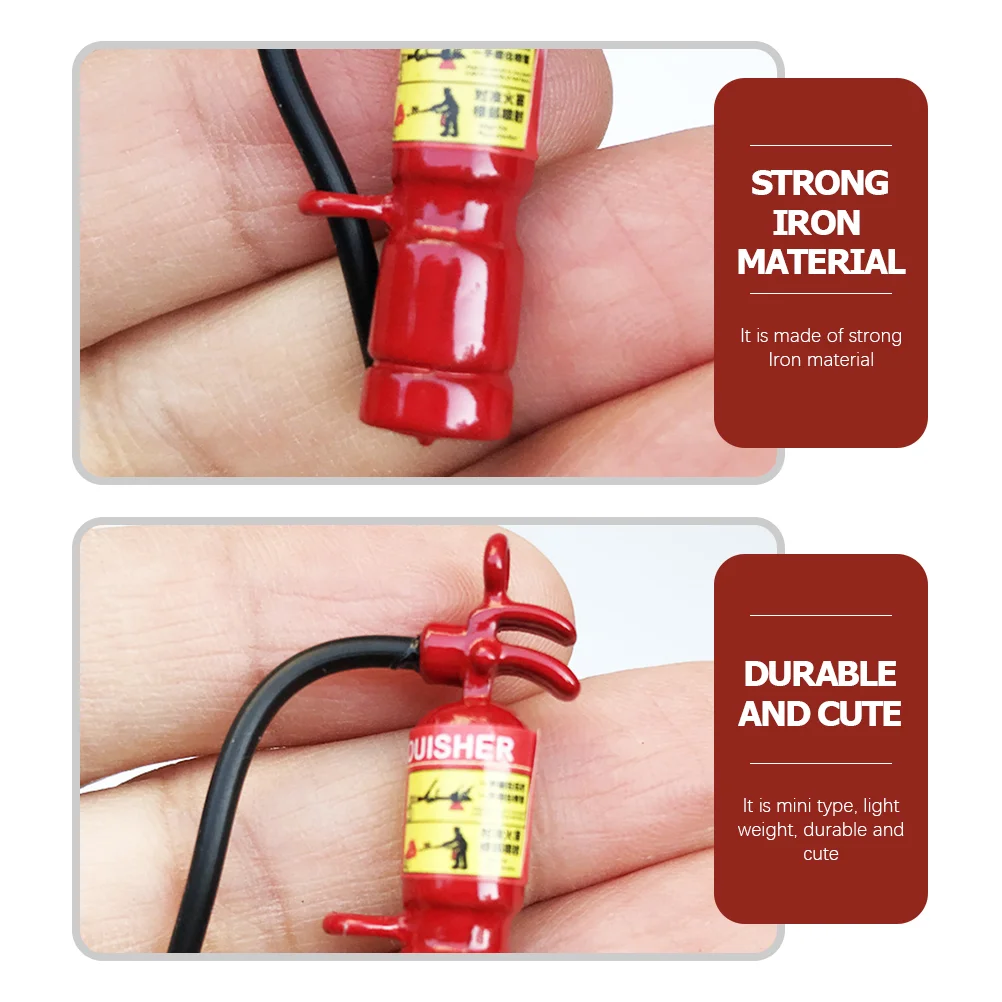 3 Pcs Mini Fire Extinguisher Small House Home Decor DIY Tools Bulk Toy Metal Models Photography Props Iron Pendant Child