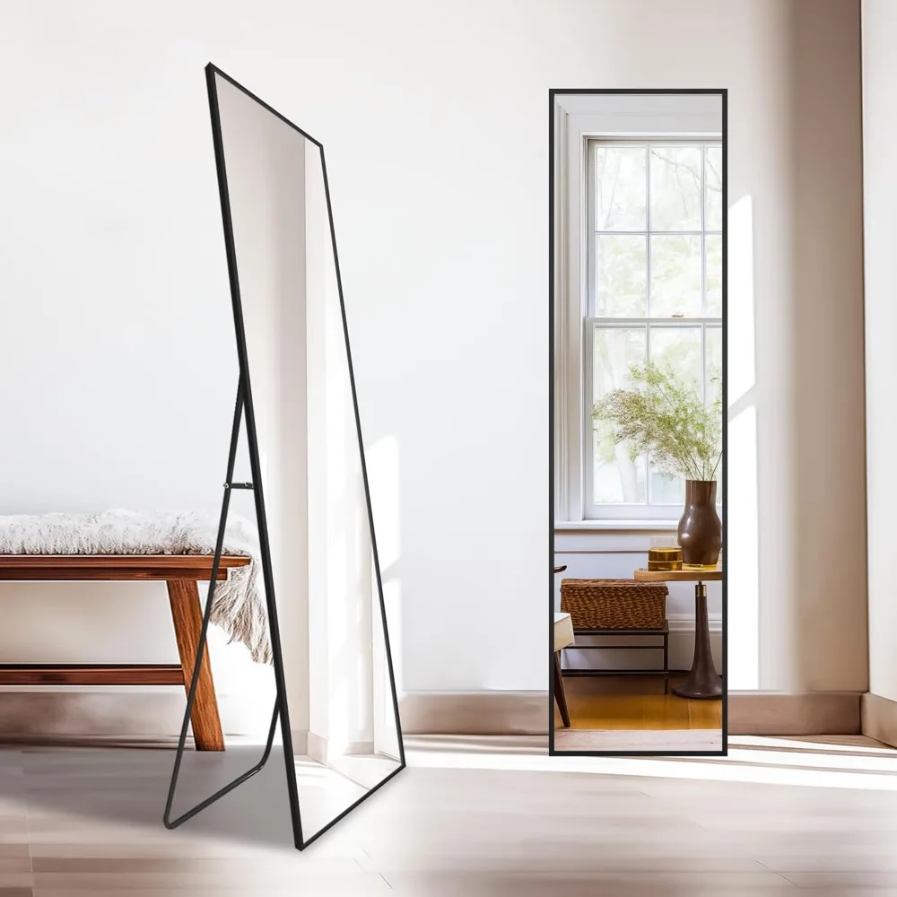 

Standing Mirror Full Body,Large Floor Mirror for Wall Door Bedroom Bathroom Living Room with Aluminium Frame