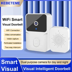 WiFi Video Doorbell Camera Wireless Night Vision Smart Home Security HD Visual Door Bell Two Way Intercom Voice Change For Home