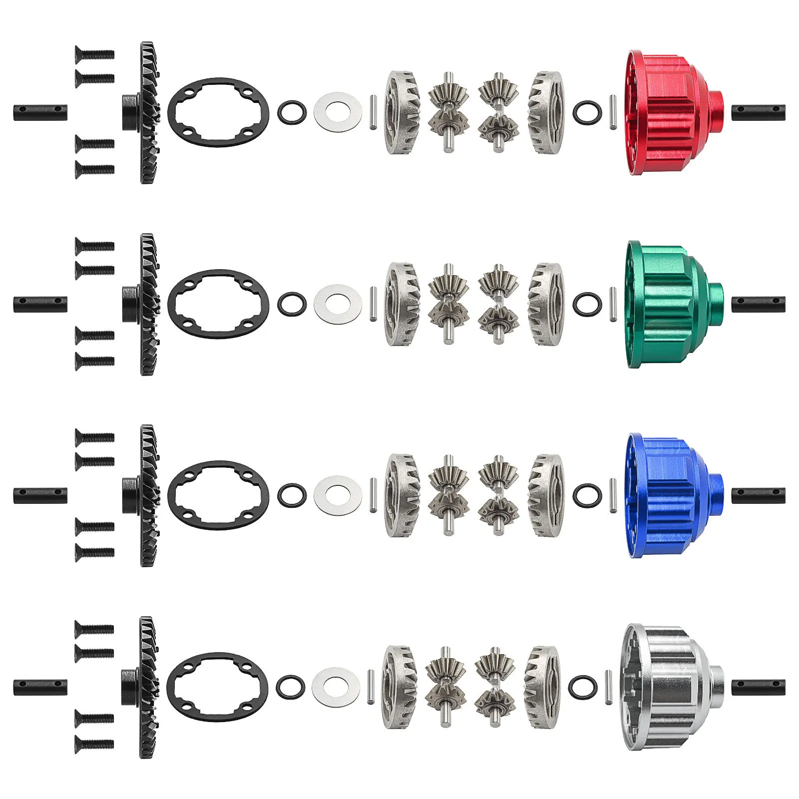 مجموعة كاملة من ترقية التفاضلية المعدنية الأمامية والخلفية لـ Traxxas Maxx Slash UDR WideMaxx 1/10 1/8, 37T 13T Steel Gear & Aluminu