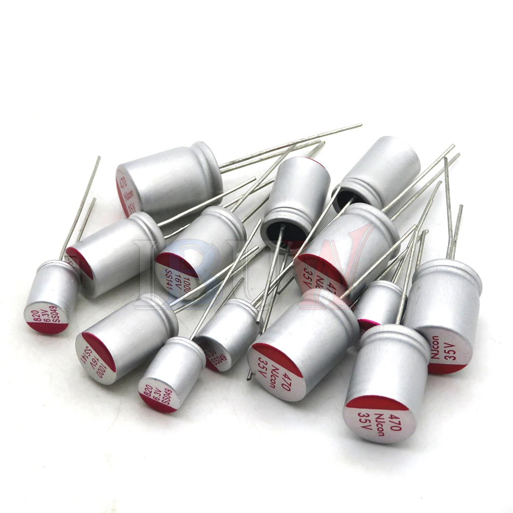 10PCS Solid Electrolytic Capacitor DIP Low ESR 6.3V 10V 16V 25V 35V 50V 63V 10UF 47UF 100UF 220UF 470UF 820UF 1000UF 1500UF