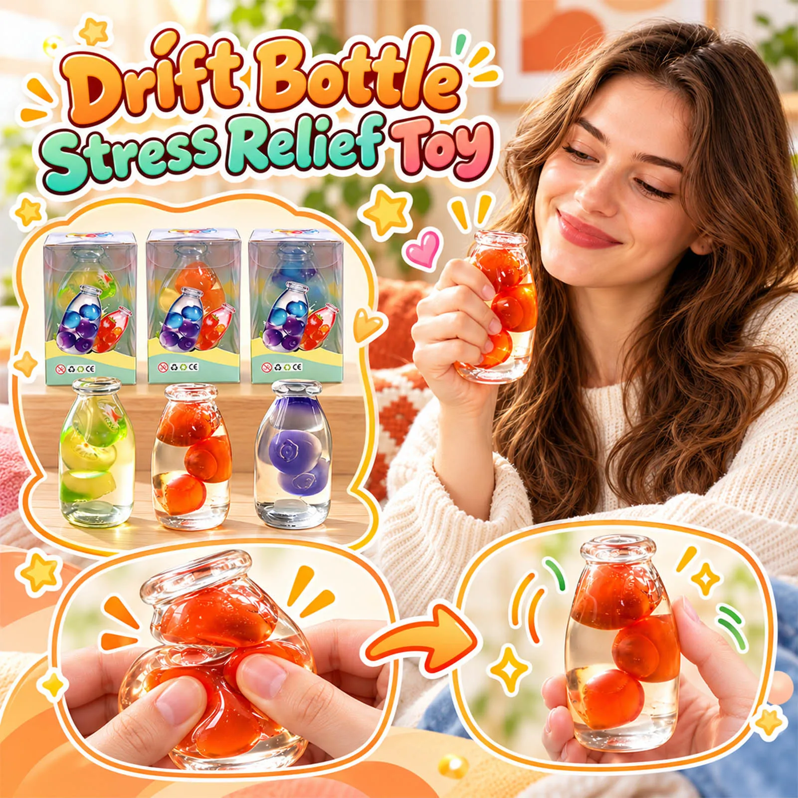 Drift Bottle Toy Stress Relief Sensory Bottle Toy Fidget Funny Fidget Funny Novelty Gift Soft Relaxing Novelty Gadget 2026