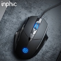 Hot Inphic Wired Mouse Pw1 Silent Ergonomic Colorful Breathing Light Gaming Mouse Six Button Business Office Mouse