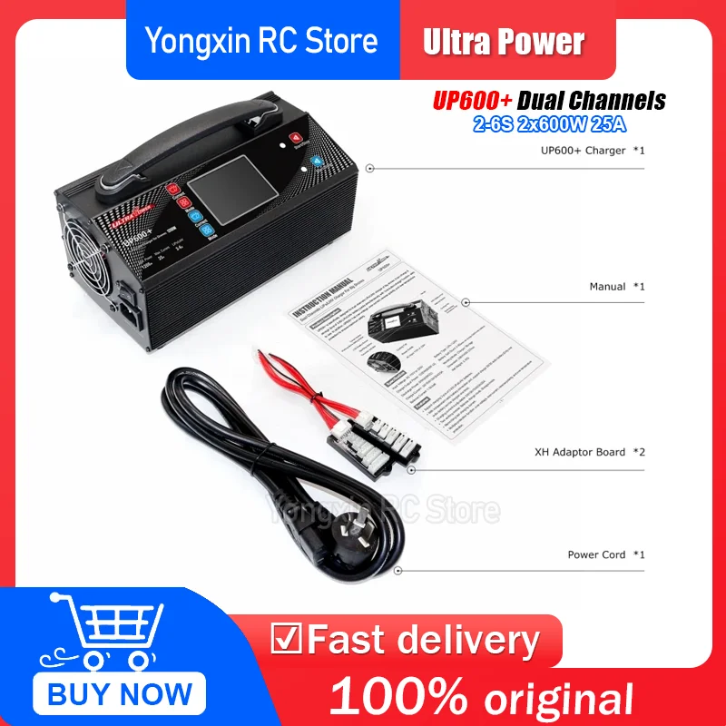 

Ultra Power UP600+ Dual Channels 2-6S 2x600W 25A LiPo LiHV Charger for RC Model UAV Agriculture Sprayer Drones