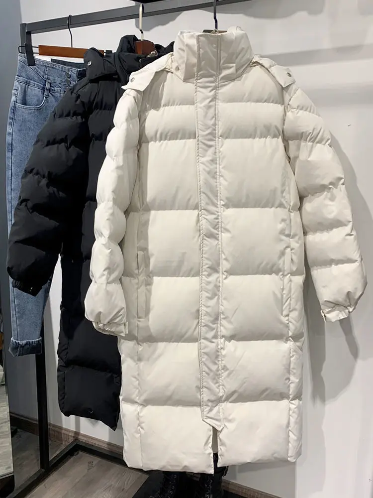 

2024 New Women's Puffer Jacket Casual Long Parkas Winter Snow Wear Coat Hooded Thick Warm Parka Loose Jackets Female Outerwear