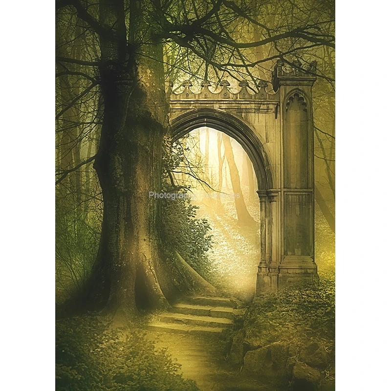 비닐 사용자 정의 꿈 숲 성 동화 어린이 사진 배경 소품 사진 배경 2158 TTW-04