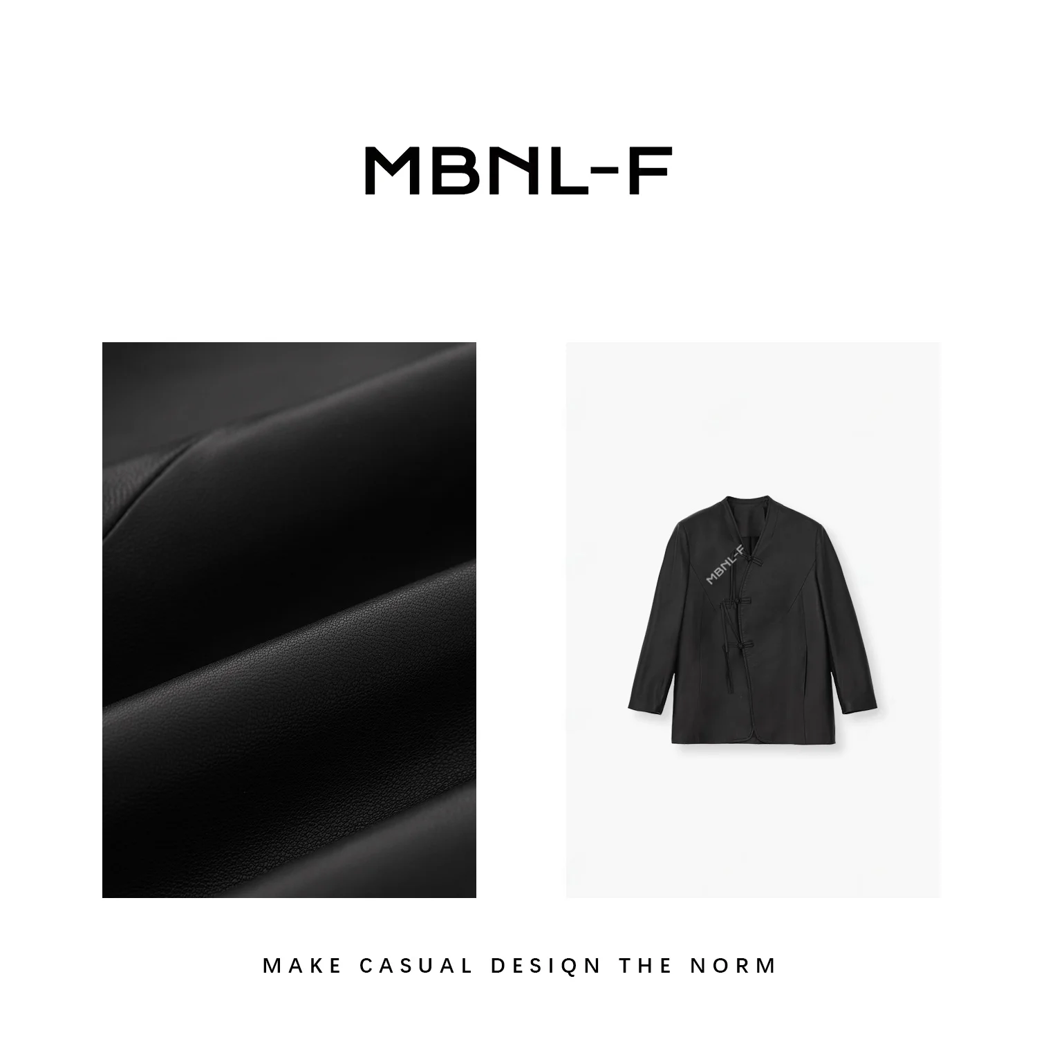 

Кожаная куртка MBNLF 2023FW в простом китайском стиле, верхняя одежда XMCZP505, элегантный матовый дизайн, традиционная женская одежда
