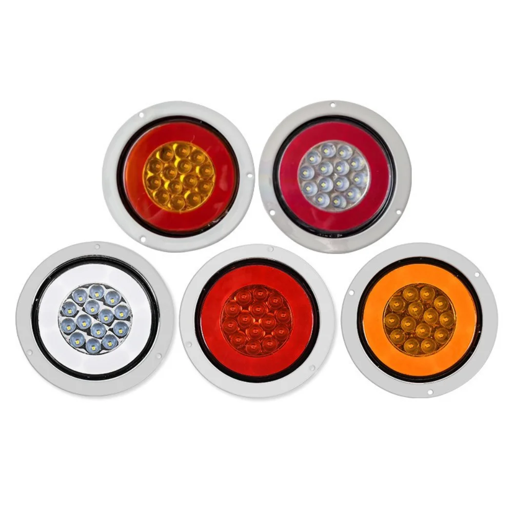 Feu arrière de camion à 24led, feu de recul rond de 4 pouces, feu de freinage de remorque, feux de signalisation d'arrêt 12V 24V, voyant d'avertissement pour voiture camion SUV