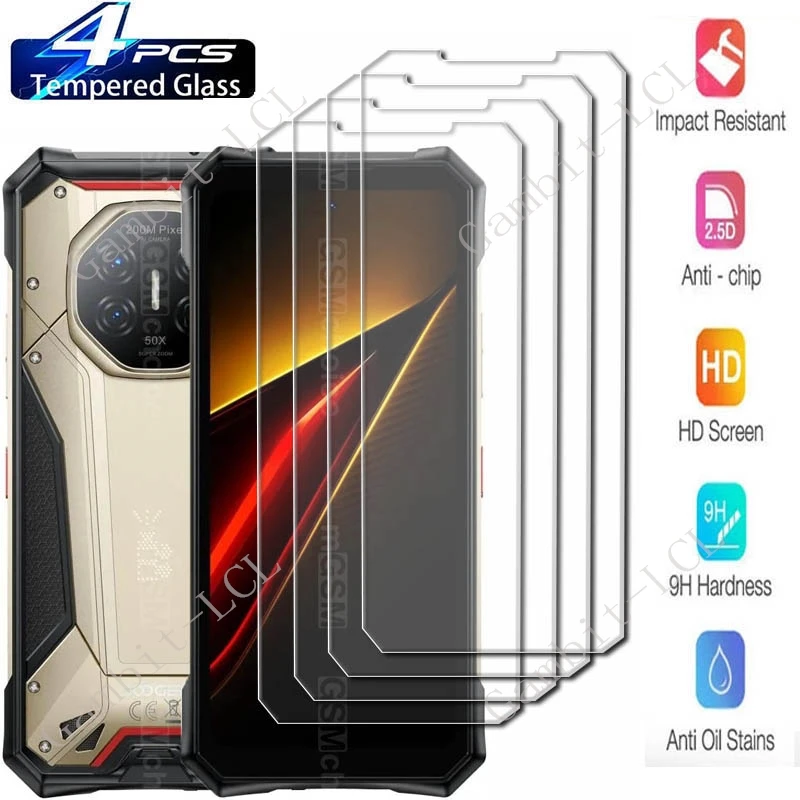 4PCS For Doogee S300 Pro Screen Protective Tempered Glass ON DoogeeS300Pro S300Pro Plus Thermal 6.78" Protection Cover Film