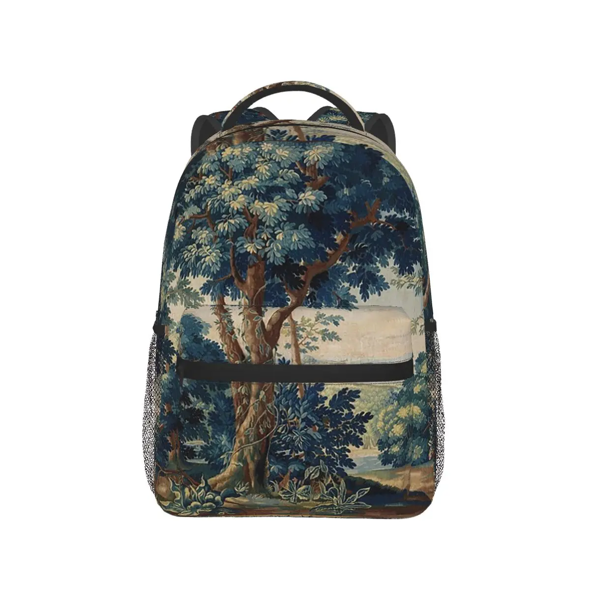 GREENERY, TREES IN WOODLAND LANDSCAPE Antique Flemish Backpack Hot Sale Daypack BookBag School Bag Shoulder Bags for Men Women
