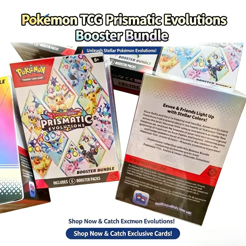 Paquete de Cartas Coleccionables Pokémon TCG Scarlet Violet 151 Prismatic Evolutions Phantasmal Flames, Cartas en Inglés, Juguetes de Cartas Coleccionables
