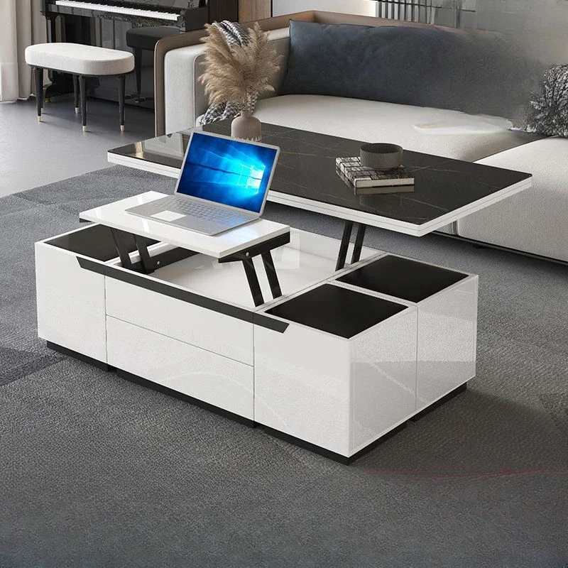 

Multifunctional lifting tea table dining table dual-purpose integrated foldable simple modern living room small apartment