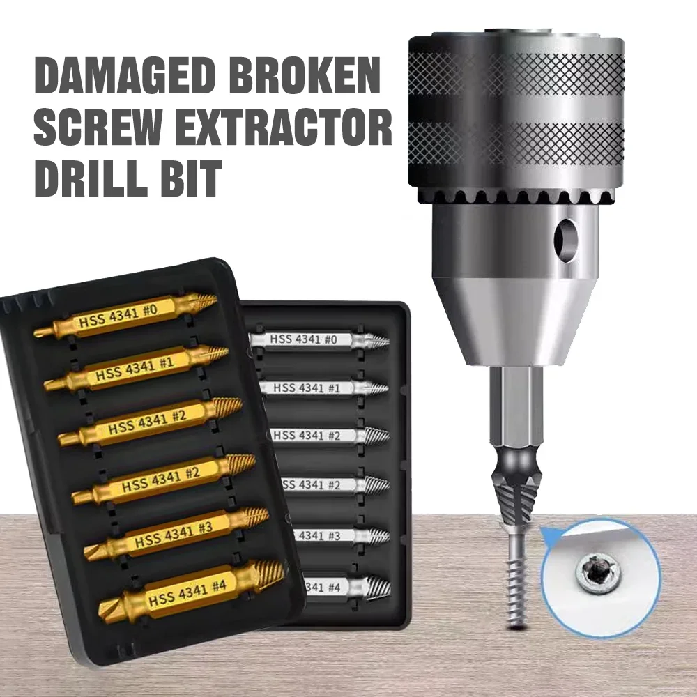 Damaged Broken Screw Extractor Drill Bit Set Stripped Broken Screw Bolt Remover Extractor Easily Take Easy Out Demolition Tools