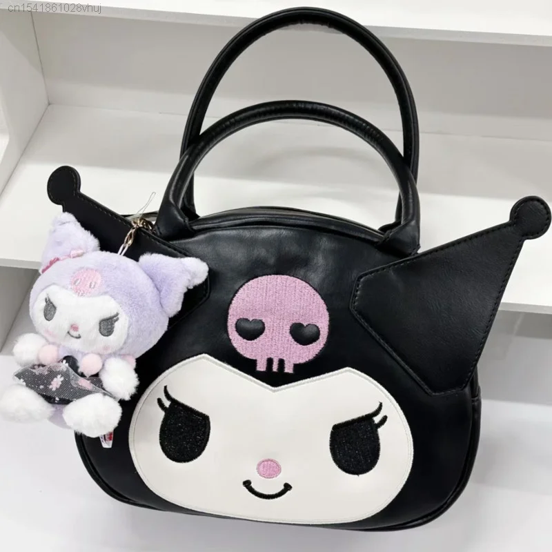 Sanrio Kuromi PU skórzana ręczna torba Kawaii Anime czarna nowość w torebce portfel damski torebka kosmetyki kosmetyczka dziewczynek Y2k