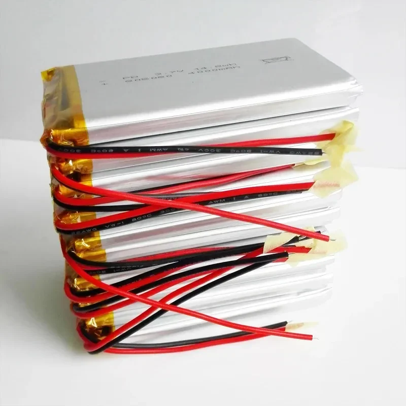 10 PCS 3.7V 4000mAh Lithium Polymer LiPo Rechargeable Battery For Power bank PSP PAD protable tablet PC laptop keyboard 805080