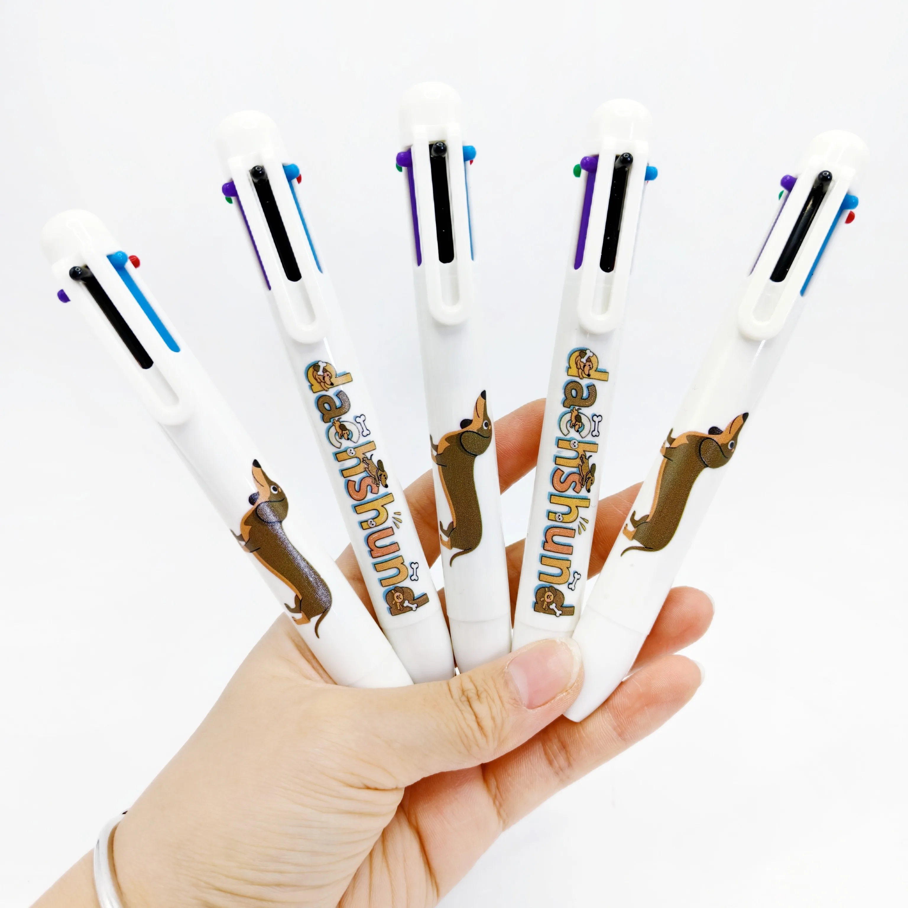 

6 шт./12 шт., разноцветная ручка для укладки собак, креативная шариковая ручка с милой собакой, студенческая подпись, шариковая ручка