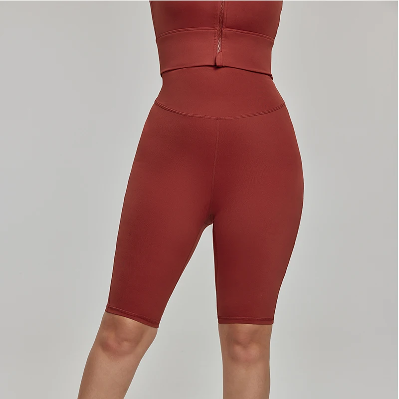 DANCEFISH Plus Size High Elastic Fitness Yoga Shorts High Waist Belly Tinting Hip-lifting Sports Tights Riding Base Pants