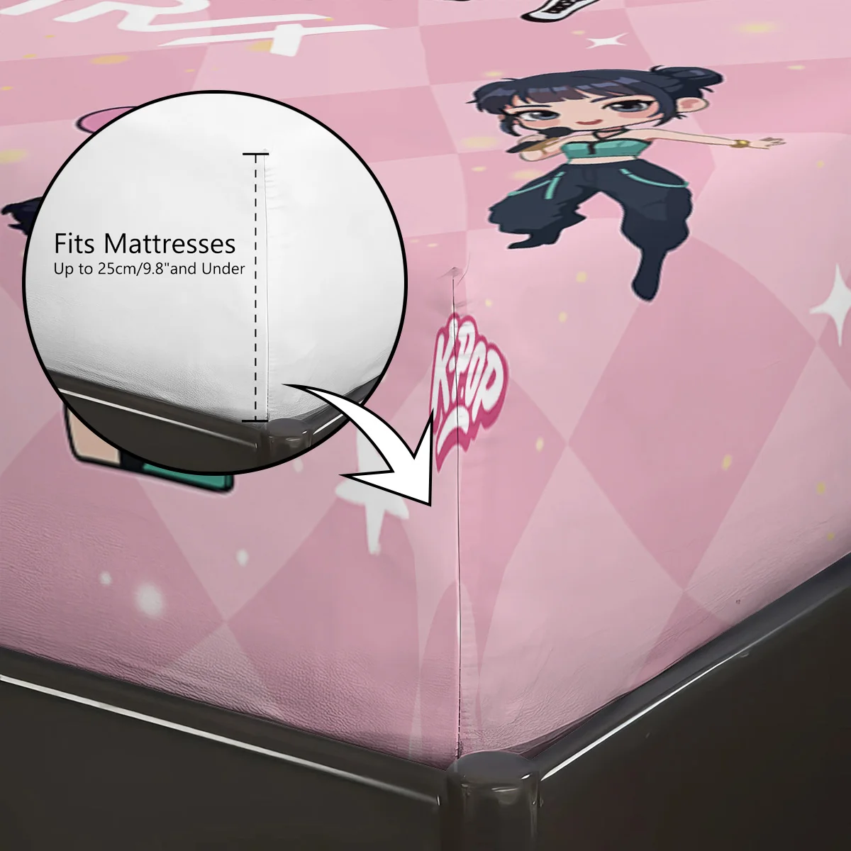 3 قطعة K-Pop شيطان الصيادين المطبوعة Chipless غطاء سرير مجموعة متعددة الحجم لينة غطاء السرير غرفة نوم الفراش الديكور آلة قابل للغسل #6