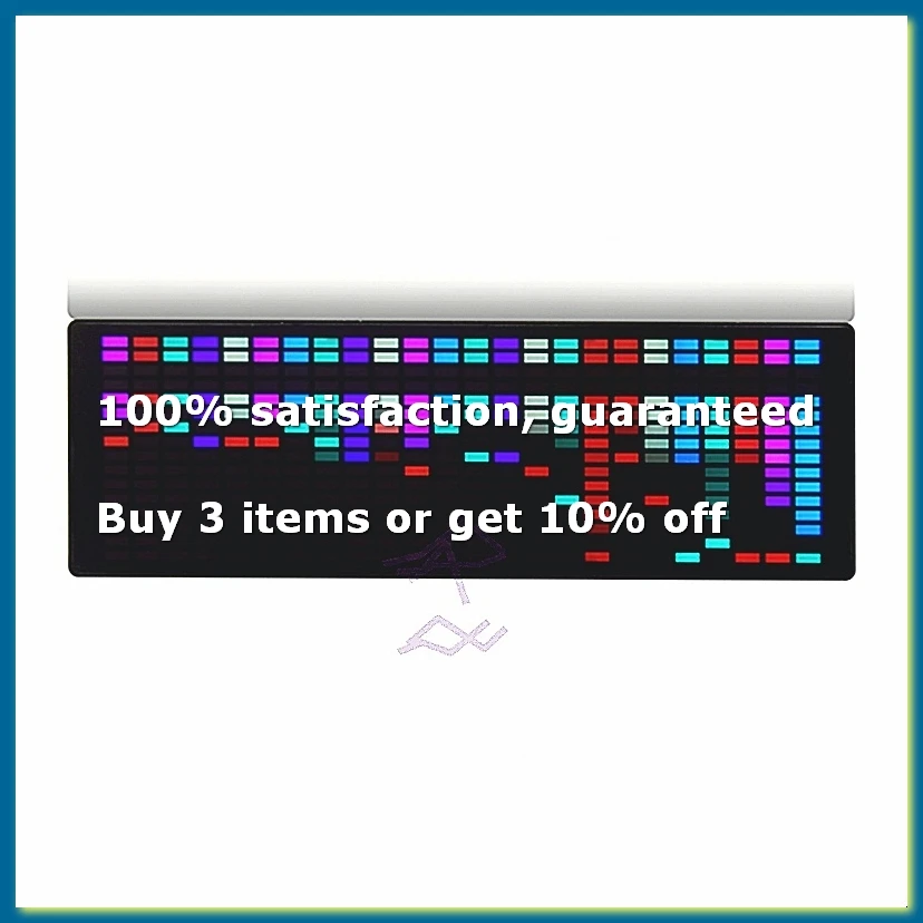 LED Music Spectrum Rhythm Lights Voice Sensor 1624 RGB Atmosphere Level Indicator with Clock Display(Wire Control)-A56M